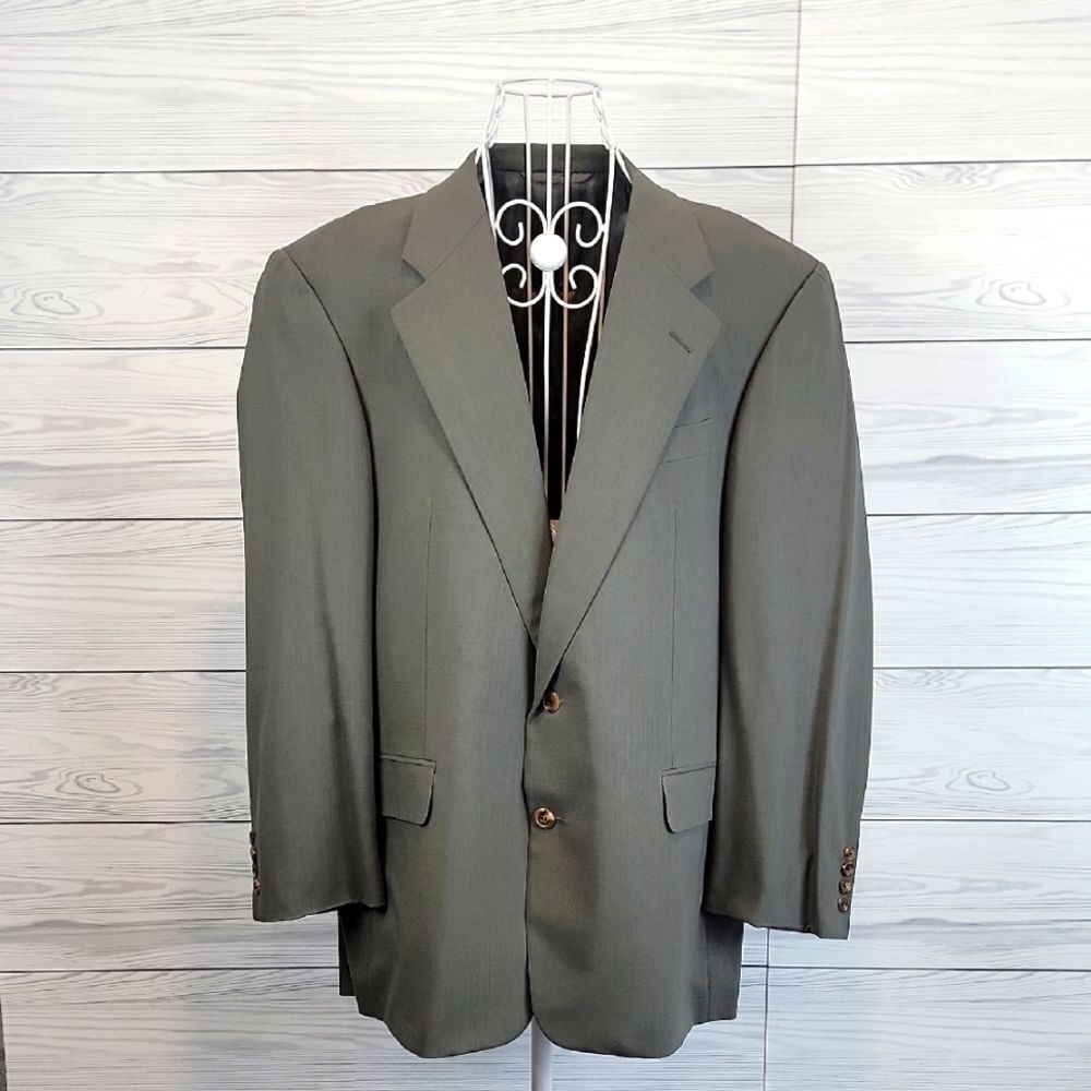 Hickey Freeman Vintage Grey Suit Jacket Blazer Fine Wool Mens Size 42R